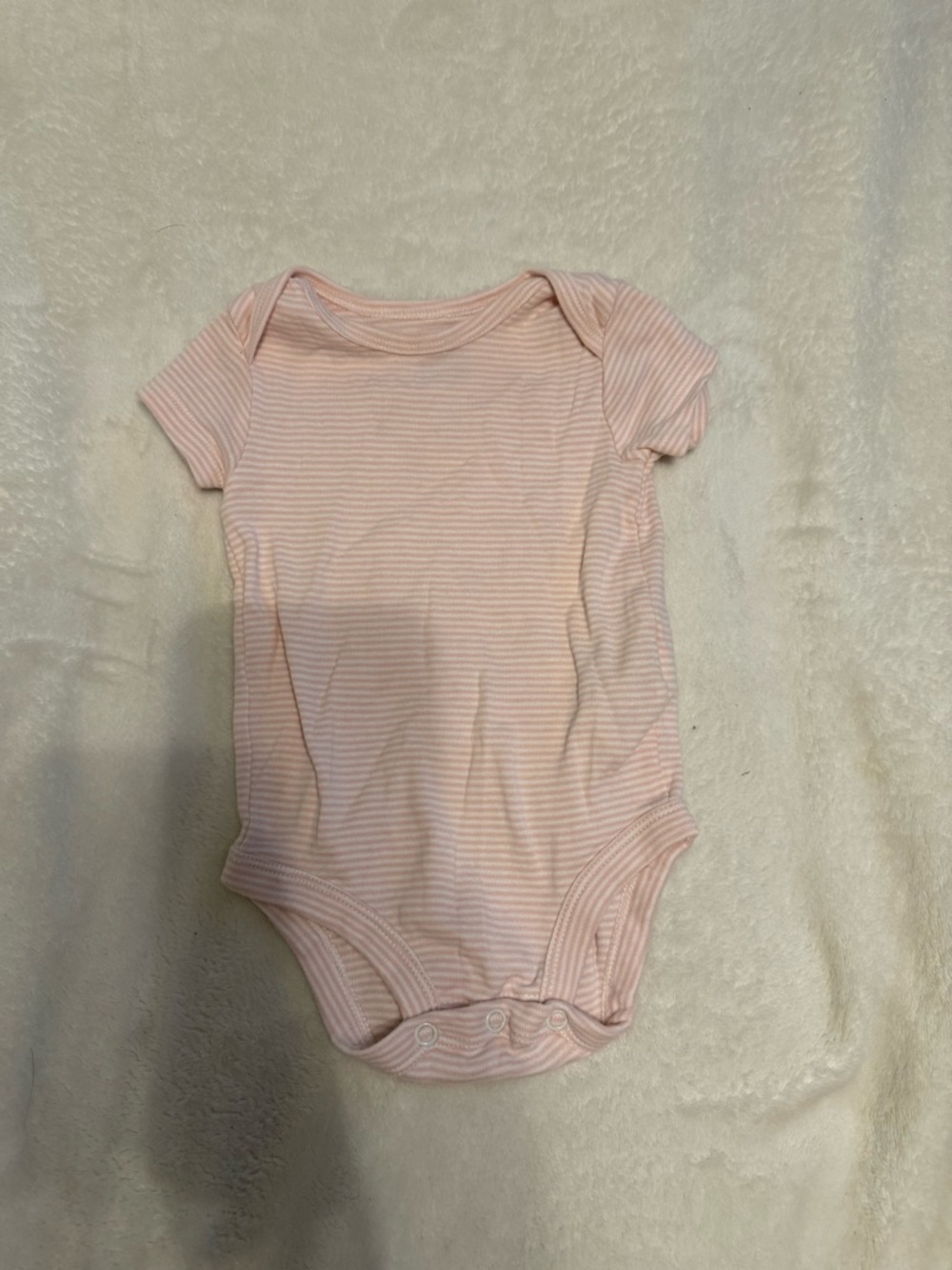 Carter's Light Pink Striped Short-Sleeve Bodysuit